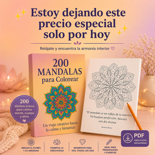 200 Mandalas para colorear 🎀 Baja la Ansiedad y Conecta con vos misma