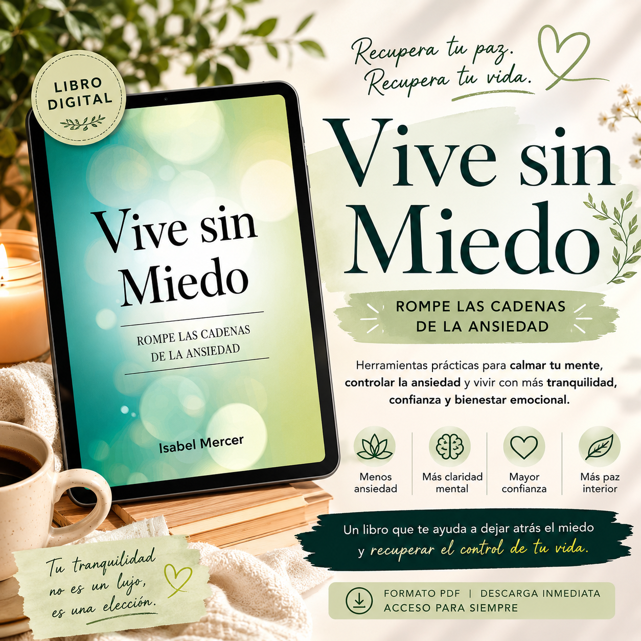 💖 Vive Sin Miedo ✨ Aprende a superar la ansiedad, recuperar tu confianza y volver a vivir con tranquilidad